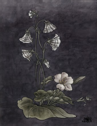 Yang Jiechang, These are still Flowers 1913-2013 No. 6, 2013, Ink and mineral pigments on silk, mounted on canvas, 90 x 70 cm